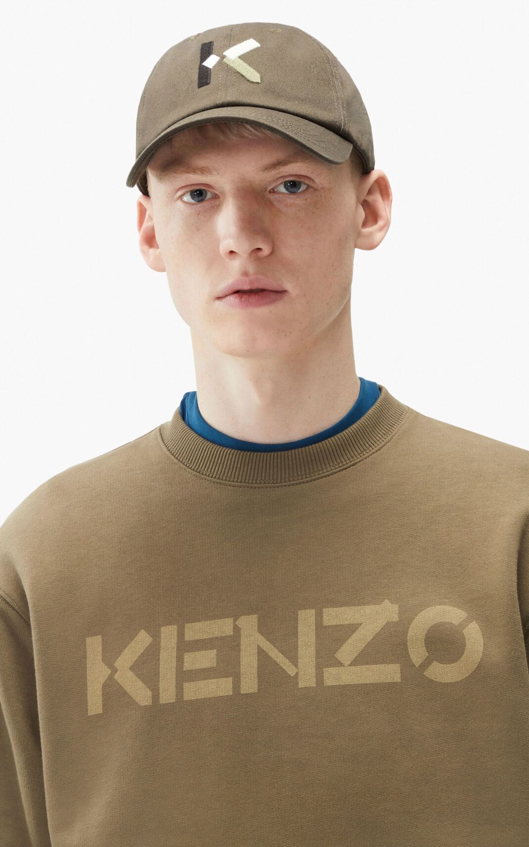 Sweatshirt Kenzo Logo Masculino - Luz Cinzentas | 714JSPIEA